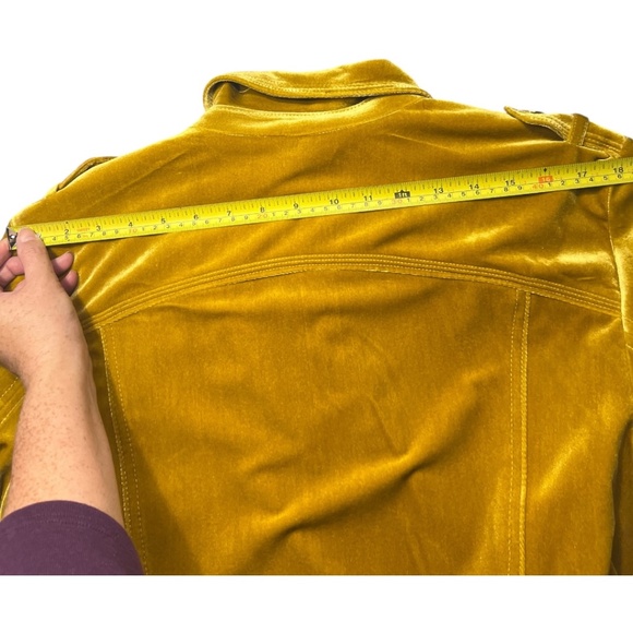 INC International Concepts Glam Velvet Gold Moto Jacket Blazer XL NWT Yellow - Picture 13 of 15